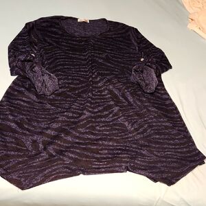 Zebra Print 3/4 Sleeve Top Size 3X Or 4X. Please See Description